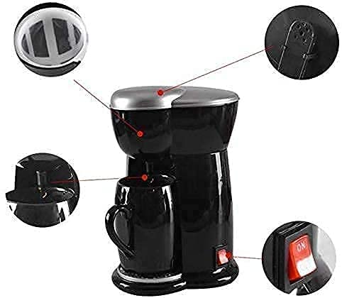 JRZTC Vollautomatische Brühkaffeemühle Produkte Kaffeemaschine, Mini-Kaffeemaschine Einzeltassen-Espressomaschine Elektrischer Haushalts-Kaffeevollautomat, für Home Office Kaff