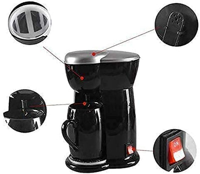 JRZTC Vollautomatische Brühkaffeemühle Produkte Kaffeemaschine, Mini-Kaffeemaschine Einzeltassen-Espressomaschine Elektrischer Haushalts-Kaffeevollautomat, für Home Office Kaff