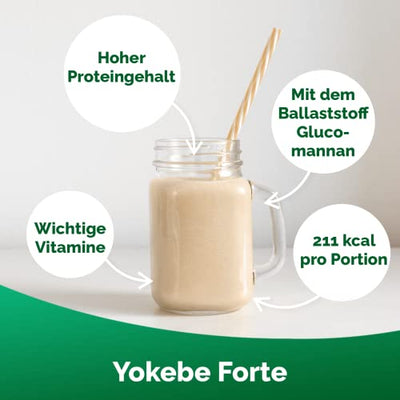 Yokebe Forte - Die Aktivkost - Diätshake zur Gewichtsabnahme - glutenfrei, laktosefrei und vegetarisch - Kalorienarmer Diät-Drink mit Proteinen - 500 g = 10 Portionen