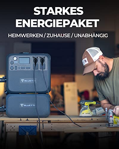 BLUETTI Tragbare Powerstation AC200MAX Solargenerator mit 2048Wh LiFePO4 Batterie, Erweiterbare Kapazität bis zu 8192Wh, Stromerzeuger mit 2200W AC-Steckdosen für Camping, Notfall, Wohnwagen