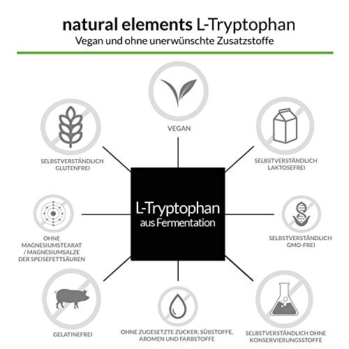 L-Tryptophan 500mg - 240 vegane Kapseln - Aus pflanzlicher Fermentation - Laborgeprüft, ohne unerwünschte Zusätze, hochdosiert, vegan