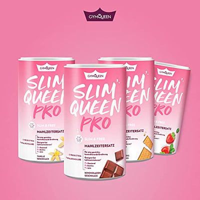 GymQueen Slim Queen Pro Abnehm-Shake 420g, Vanille, mit Probiotika und Hyaluronsäure, Leckerer Diät-Shake zum Abnehmen, Mahlzeitersatz mit wichtigen Vitaminen und Nährstoffen, 250 kcal pro Portion