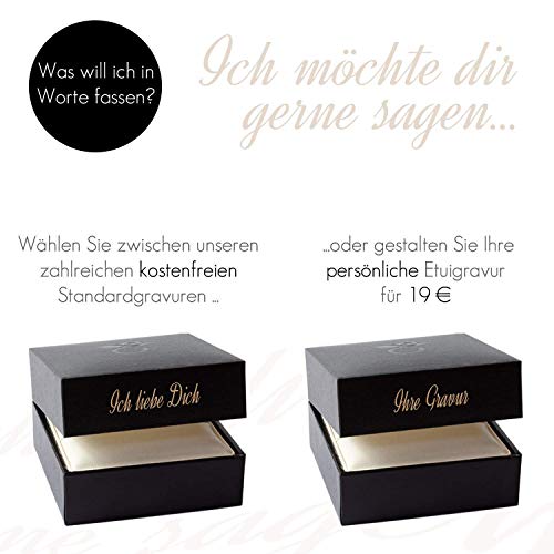 Verlobungsring Silber 925 Weißgold 585 750 PERSONALISIERT + ETUI mit individueller GRAVUR Damen-Ring Heiratsantrag Solitär-Ring Zirkonia Aquamarin Turmalin Blautopas Peridot Rauchquarz