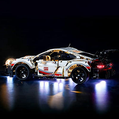 BRIKSMAX Led Beleuchtungsset für Lego Technic Porsche 911 RSR - Compatible with Lego 42096 Bausteinen Modell - Ohne Lego Set（Fernbedienung Version