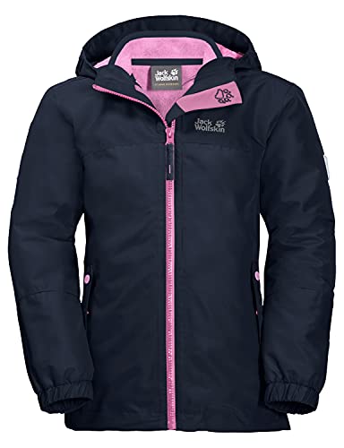 Jack Wolfskin Mädchen 3-in-1 G ICELAND 3IN1 JKT Mädchen, Midnight Blue, 152 EU