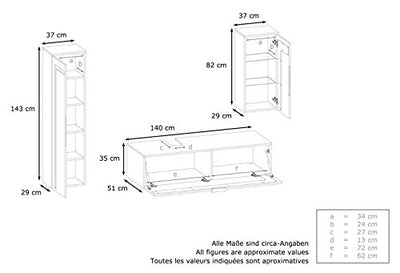 Vladon Badmöbel Komplettset Aloha, Korpus in Weiß matt/Fronten in Weiß Hochglanz mit Absetzungen in Petrol Hochglanz, mit Aufsatzwaschbecken und LED Spiegel