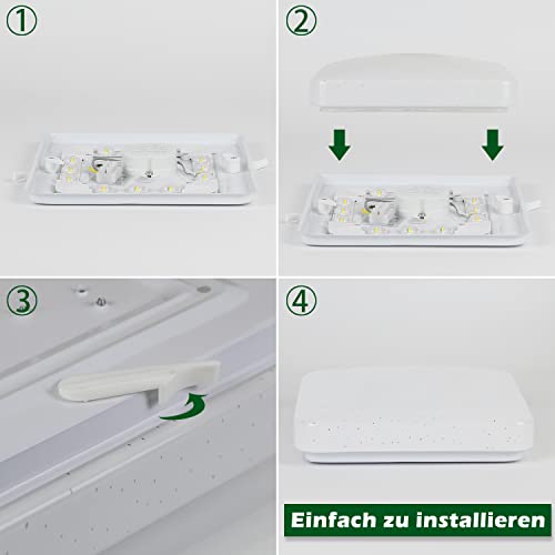 ZMH Led Deckenleuchte Sternenhimmel Deckenlampe - modern klein glitzer Flurlampe flach Kunststoff Schlafzimmerlampe 15W 4000K Naturweiß für Flur Treppenhaus Schlafzimmer wohnzimmer Küche Büro/ 21cm