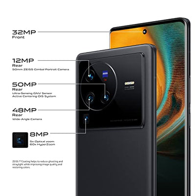 vivo X80 Pro 5G Smartphone, 12 GB RAM + 256 GB ROM,50 MP ZEISS-Optik,Android 12-Mobiltelefon,6,78 Zoll AMOLED-Display,4700 mAh-Batterie, 80-W-FlashCharge Dual SIM-Handy