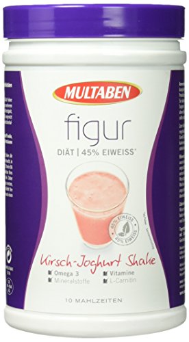 Multaben Diät Shake (430 g) – proteinreicher Abnehm Shake für eine Eiweiß Diät – Kirsch-Joghurt-Geschmack mit Vitaminen und Mineralstoffen – sättigender Diät Drink als hochwertiger Nahrungsersatz