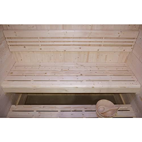 HORI® Moderne Sauna Heimsauna inkl. Ofen & Saunasteine | 4,5 kW Ofen I 3-4 Personen