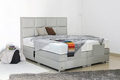 PAARA Boxspringbett Monaco GM | 10.000 Newton Motorleistung | Antirutsch-Matten | Royal-WS® Taschenfederkern Matratze mit GELAX® Topper Kern | Made in Germany (240 x 210 cm)