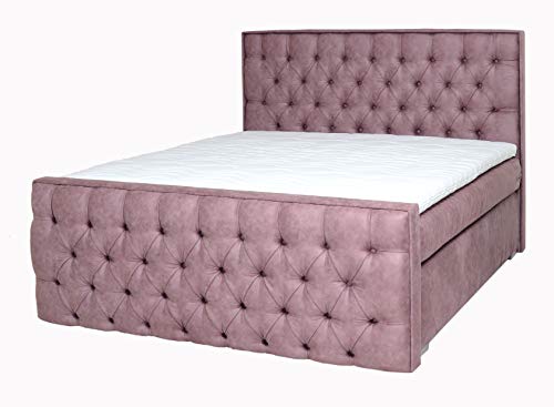 Spenger Bettenstudio Boxspringbett Roxi mit Fußteil, 200x200 cm, Unterfederung 7-Zonen Taschenfederkern, 7-Zonen Taschenfederkernmatratze, Geltopper, H2, H3, H4, Farbe: DS-Anthracite