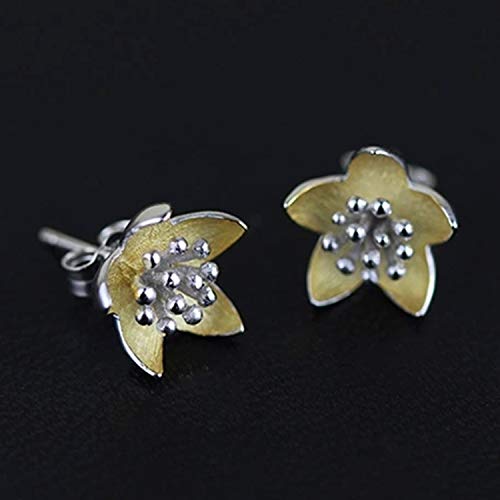 ✦ Weihnachtsgeschenke ✦Springlight S925 Sterling Silber Ohrstecker Weinlese-frische Blumen Ohrstecker Natürlicher Handgemachter Schmuck Geschenke für Frauen.