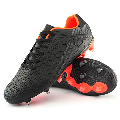 Hawkwell Fußball Herren High Top Spike Cleats Trainingsschuhe Fußballschuhe Schwarz,EU 44