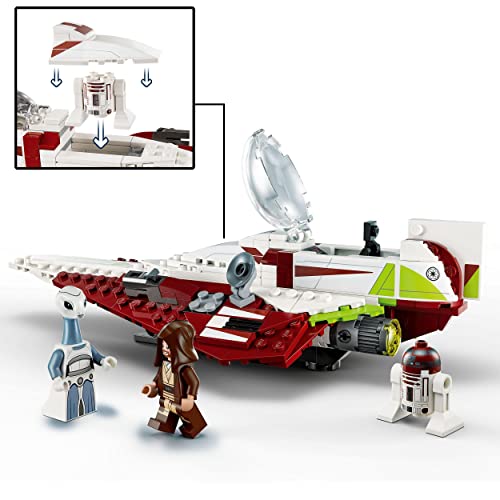 LEGO 75333 Star Wars Obi-Wan Kenobis Jedi Starfighter, Spielzeug zum Bauen mit Taun We, Droidenfigur und Lichtschwert, Angriff der Klonkrieger Set