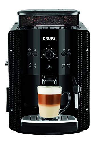 Krups Essential EA810870 Kaffeevollautomat | Espresso und Kaffee | mit CappucinoPlus- Milchdüse | individuell einstellbar | Schnelles Aufheizen | verstellbarer Kaffeeauslauf | Schwarz