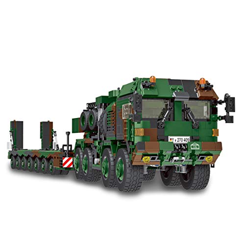 KOAEY Technik Militär Panzerträger Bausteine, 1912 Teile WW2 Militärischer Panzer Transporter LKW Modellbausatz Kompatibel mit Lego