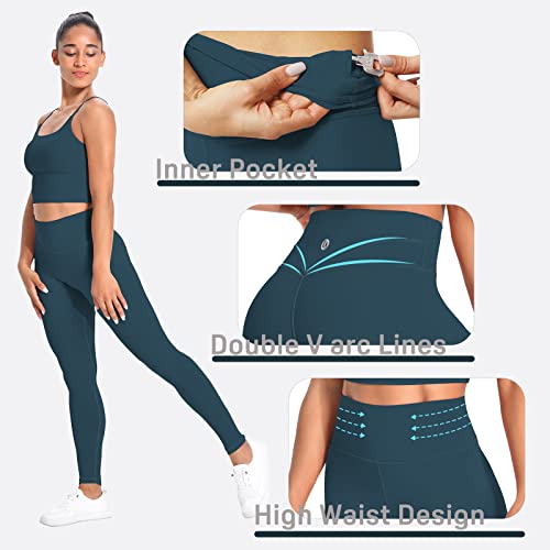 Desol Leggings für Damen Hohe Taille mit Bauchkontrolle, Leggings Blickdicht Elastische, Angenehm Weiche Elastische,Damen Sport Leggings