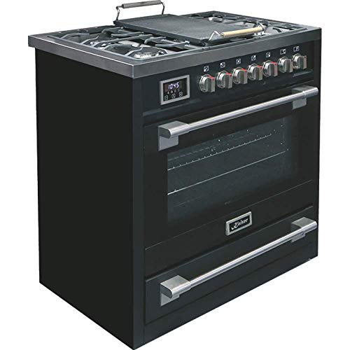 Kaiser HGE 93505 S elektrischer Gasherd, 90 cm, Elektroherd, 115 l, Gaskochplatte, 4,5 kW, 8 Funktionen, Selbstreinigung, Erdgas und Propan möglich, Luxusqualität