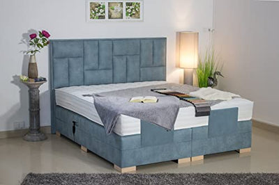 PAARA Boxspringbett Nevada GM | 10.000 Newton Motorleistung | Antirutsch-Matten | Royal-WS® Taschenfederkern Matratze mit GELAX® Topper Kern | Made in Germany (240 x 220 cm)