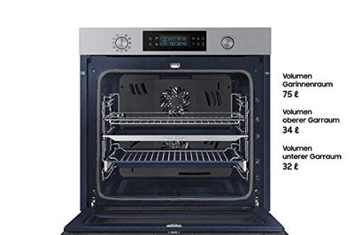 Samsung NV75N5641RS/EG Einbaubackofen,75 ℓ, Dual Cook Flex, Katalyse, 50 Automatikprogramme, XXL-Garraum