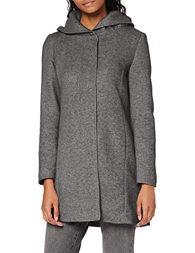 VERO MODA Damen VMVERODONA LS Jacket COL Anorak, Dark Grey Melange, XS