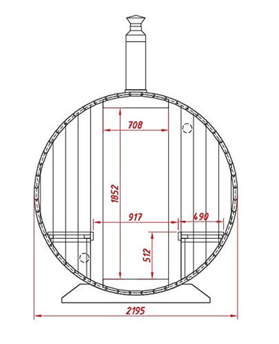 FinnTherm Fass-Sauna Tom, unbehandelt/Natur, inkl. Holz-Ofen (18 kW)