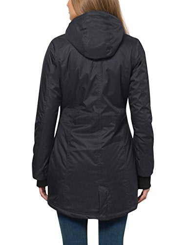 berydale Damen wasser- und winddichter Damen Parka, Schwarz - gefütterter Winter Parka, XL