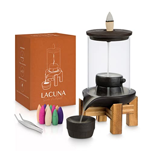 Lacuna Rückfluss Räuchergefäß, Halter Set für Räucherkegel, Incense Burner Ideal als Home Deko, Yoga Deko oder Meditation Zubehör