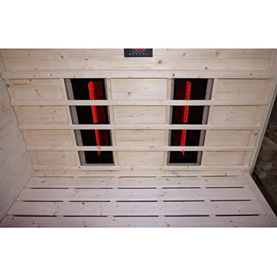 HORI® Moderne Sauna Heimsauna inkl. Saunaofen & Infrarotstrahlern | 3,6 kW Ofen, 3 Infrarotstrahler I 2-3 Personen