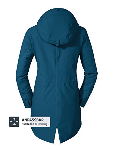 wind- und wasserdichter Damen Parka mit verstellbarer Taille, Wintermantel mit 4-Wege-Stretch und Teddyfutter