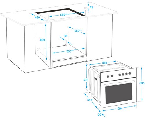 Beko BIM22301X Backofen Elektro/A/71 L/Silber/SimpleSteam Reinigungsfunktion/3D-Kochen/Pflegeleichte Emaillierung/Kindersicherung/Backofentür abnehmbar/Kühlgebläse