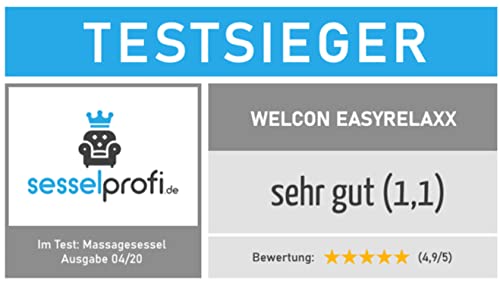 Massagesessel WELCON EASYRELAXX in SCHWARZ - 3D Massagestuhl mit Neigungsverstellung elektrisch Automatikprogramme Knetmassage Klopfmassage Rollenmassage Sessel Massagestuhl