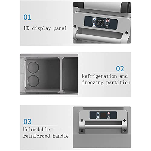 FCXBQ 35L tragbarer Zweizonen-Kompressor Kühlschrank mit Gefrierfach/Kühlbox für Auto/Camping/Reisen mit LED-Anzeige 12/24 / 220V
