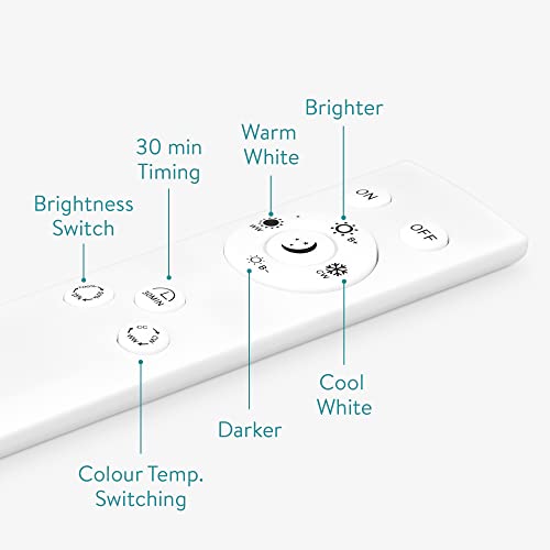 Navaris LED Deckenleuchte rund mit Fernbedienung - dimmbar - 22 Watt 970 Lumen - Stoff Deckenlampe Stoffbezug Beige - verstellbare Farbtemperatur