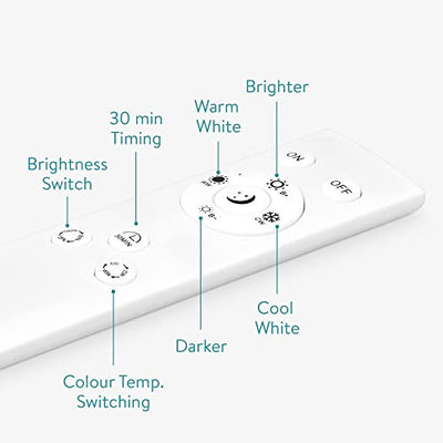 Navaris LED Deckenleuchte rund mit Fernbedienung - dimmbar - 22 Watt 970 Lumen - Stoff Deckenlampe Stoffbezug Beige - verstellbare Farbtemperatur