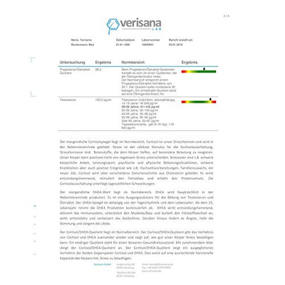 Verisana Hormonprofil Mann Östradiol, Progesteron, Testosteron, DHEA & Cortisol | Hormone Männer testen per Speicheltest