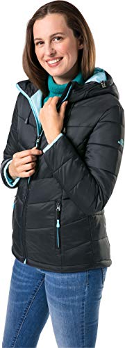 NORDCAP Damen Jacke in Daunenoptik, warme Steppjacke in Schwarz, tolle Übergangs- & Winterjacke, 100% Wattierung (Gr: 36-50)