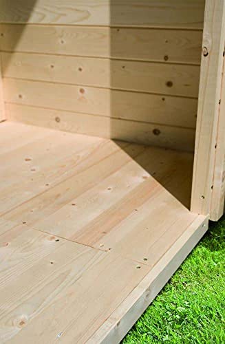 FinnTherm Saunahaus Asana aus Holz Gartensauna mit 38 mm Wandstärke Sauna Außensauna Pultdach