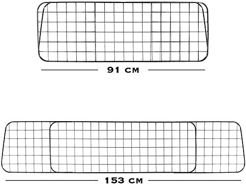 Heldenwerk Universal Kofferraum Trenngitter für Hunde - Auto Hundegitter zum Transport für deinen Hund - Schutzgitter mit Kopfstützen-Befestigung - Stufenlos verstellbares Kofferraumschutz Gitter