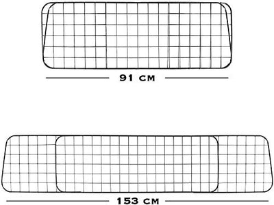 Heldenwerk Universal Kofferraum Trenngitter für Hunde - Auto Hundegitter zum Transport für deinen Hund - Schutzgitter mit Kopfstützen-Befestigung - Stufenlos verstellbares Kofferraumschutz Gitter