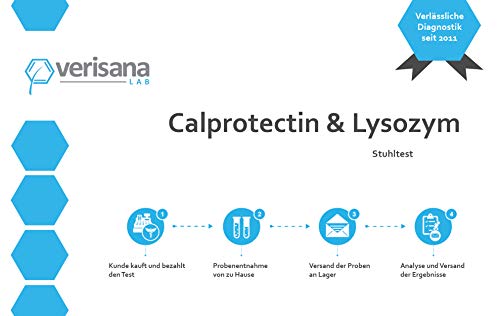 Calprotectin & Lysozym Stuhltest – Darmentzündungstest – Bei Magen Darm, Durchfall & Darmentzündungen – Stuhlprobe für Nachweis v. Entzündungen im Darm durch Test von Calprotectin & Lysozym – Verisana