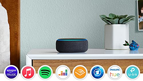 Echo Dot (3. Gen.) Intelligenter Lautsprecher mit Alexa, Anthrazit Stoff