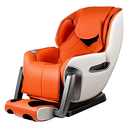 Lzour 4D Zero-Gravity-Massagestuhl, SL-Track-Shiatsu-Massage-Stuhl-Liegestühler mit Bluetooth-Music Sync-Massage, Champagner