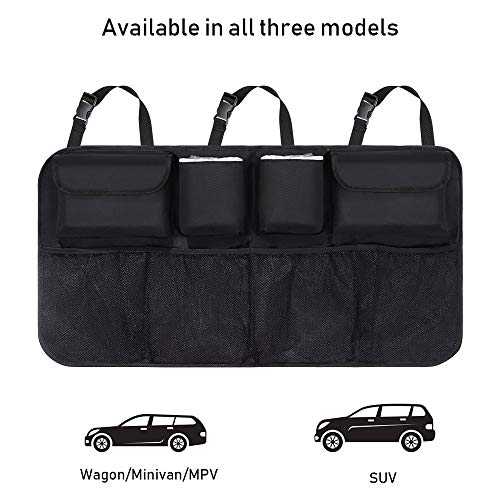 URAQT Kofferraum Organizer Auto, Auto Aufbewahrungstasche, Kofferraumtasche Auto, Wasserdichten Taschen Auto mit Starkes elastisches, Zauberstabstruktur für SUV, Schwarz