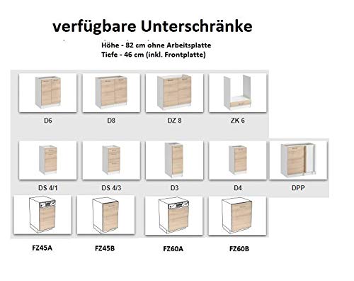 Küche Küchenzeilen EKO 260 cm BUCHE Artisan MATT/GRAU Hochglanz/Soft Close