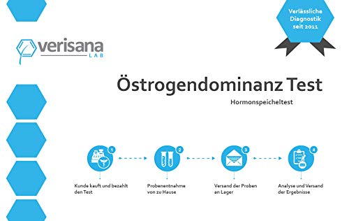 Verisana Östrogendominanz Test – Hormonspeicheltest auf Östrogene (Östradiol) & Progesteron – Progesteronmangel behandeln & feststellen – Wechseljahresbeschwerden Hormone testen