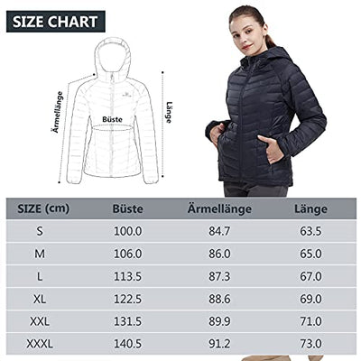 CAMEL CROWN Damen Daunenjacke Packable Quilted Coat Winddicht Steppjacke Wintermantel Daunenmantel Warme Jacke mit Kapuze Tasche für Freizeit Sport Reisen