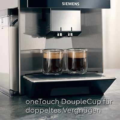 Siemens Kaffeevollautomat EQ900 TQ907D03, App-Steuerung, Full-Touch Display, Barista-Modus, Geräuschreduzierung, bis zu 10 Profile, automatische Dampfreinigung, 2 Bohnenbehälter, 1500 W, edelstahl