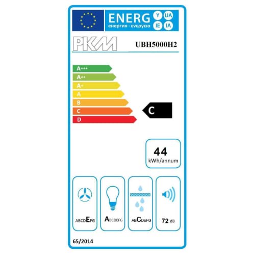 PKM Unterbauhaube UBH 5000 H 2 | Dunstabzugshaube | 60cm Breite | Extra flach | Abluft | Umluft | LED-Beleuchtung | Silber